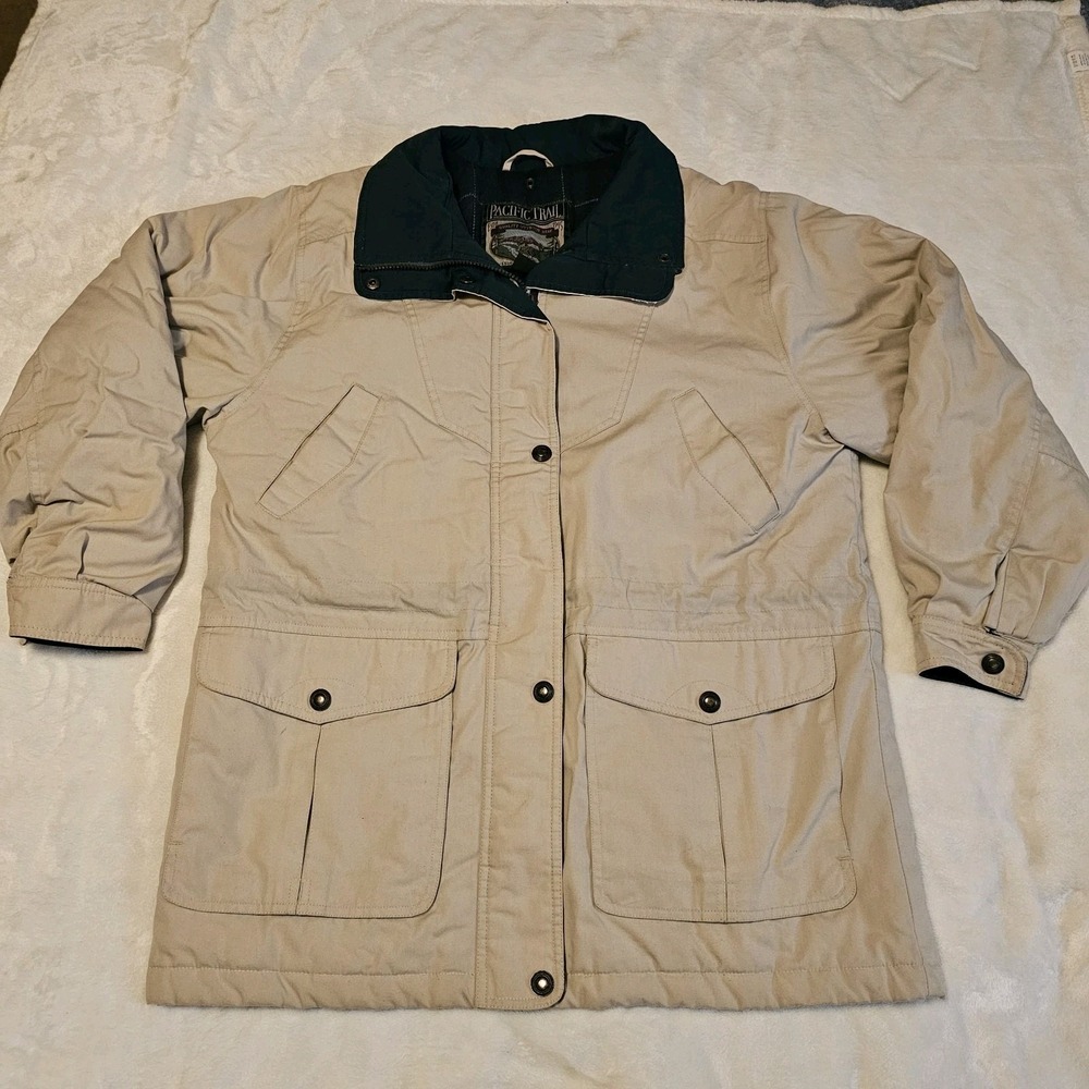 Vintage Pacific Trail Beige Women's Barn Coat Size Large USED - Picture 1 of 12